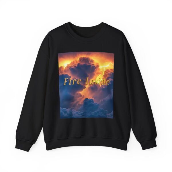 Crewneck Sweatshirt with our 'Storm Light' "Fire Inside" design! Beauty of Creation Tropical Storm Inspirational Sweatshirt Unisex - Image 7