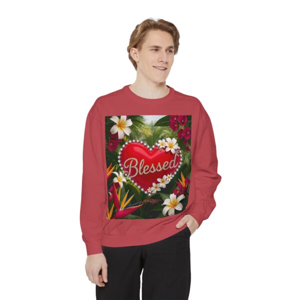 Sweatshirt Unisex with our Inspirational "Blessed" 'Solid Red Heart' Design!! Faith Apparel Gospel Fashion Jumper, Pullover - Image 9