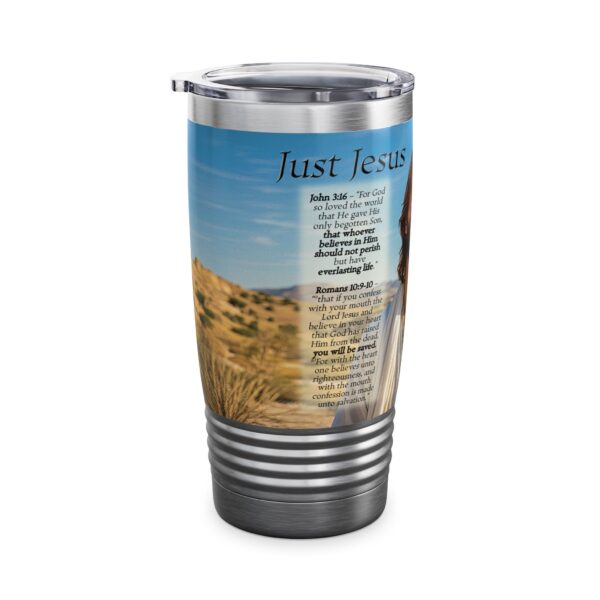 Our inspirational "Just Jesus" and Verses on Salvation Design Tumbler | 20oz Inspirational Travel Mug, Motivational Drinkware, Perfect for Gifting - Image 8