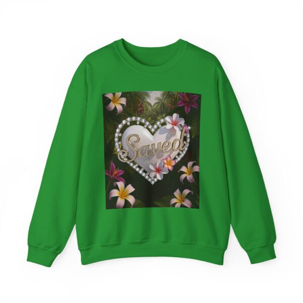 Crewneck Sweatshirt-with our Inspirational "Saved" 'Pure White Heart' Design!! Vintage Inspired Faith Apparel, Gospel Fashion Unisex Heavy - Image 15