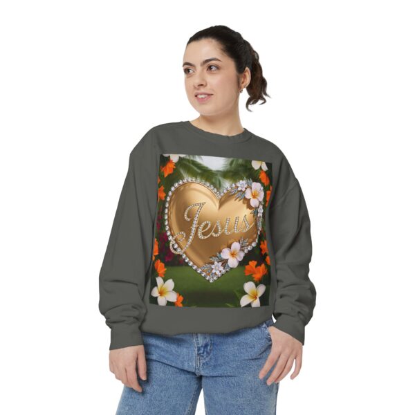 Sweatshirt Unisex with our Inspirational "Jesus" 'Diamond Ring-Solid Gold Heart' Design! Faith Apparel Gospel Fashion - Image 21