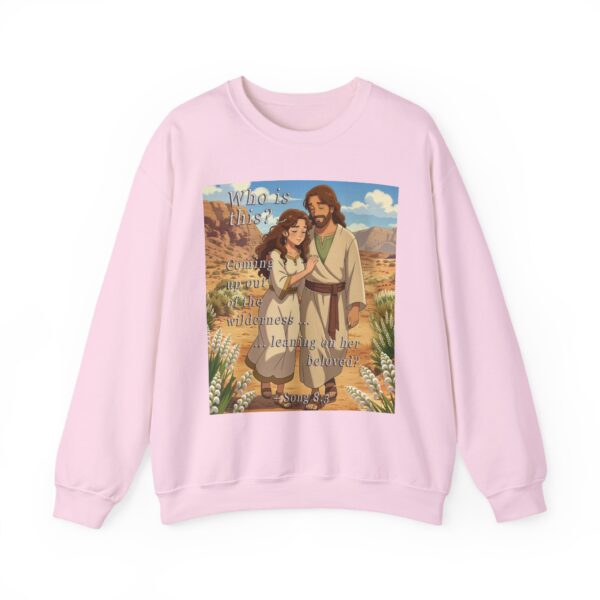 Crewneck Sweatshirt-with our inspirational 'Who is this?' from Song of Solomon 8:5 with an ANIME style design! Vintage Inspired Faith Apparel, Gospel Fashion Unisex Heavy - Image 17