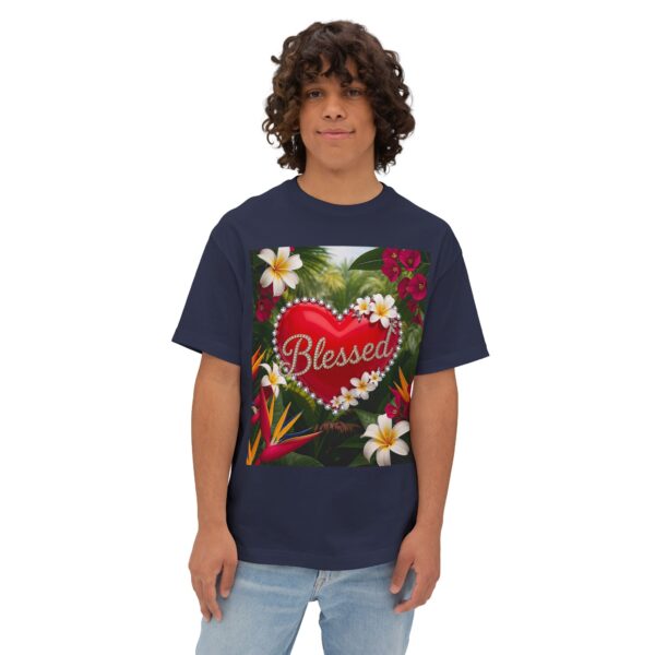 Our Inspirational "Blessed" 'Solid Red Heart' Design!! Boxy T-Shirt Christian Faith Apparel Unisex Cotton Tee, Oversized Boxy Top T-shirt - Image 11