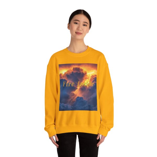 Crewneck Sweatshirt with our 'Storm Light' "Fire Inside" design! Beauty of Creation Tropical Storm Inspirational Sweatshirt Unisex - Image 22