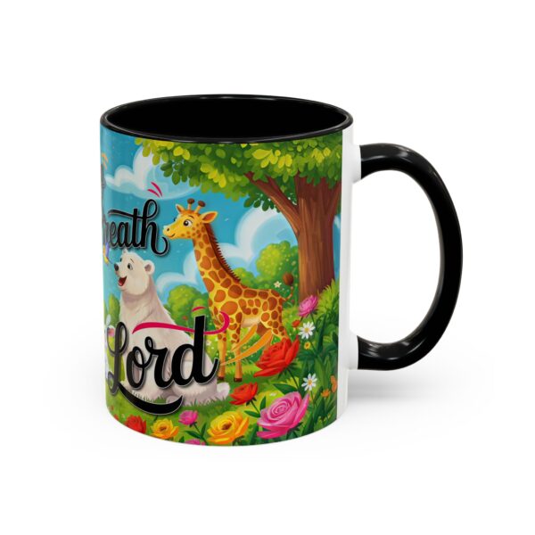 Our inspirational "Let Everything that has Breath Praise the Lord!" Ceramic Accent Coffee Mug Design is Perfect for Wedding Gifts, Inspirational Decor - Image 2