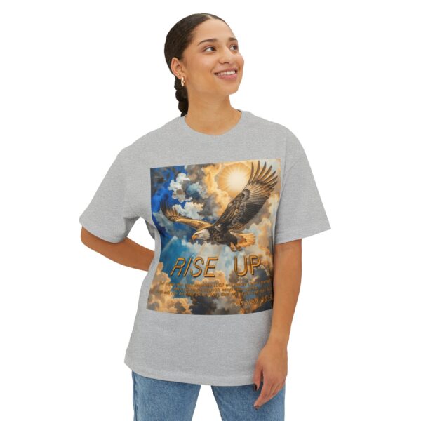Our "Rise Up" 'soaring eagle' Inspirational Christian Unisex Oversized Boxy Tee with Isaiah 40:31. Gospel Apparel, Spiritual T-shirt, Gift for Christians - Image 31