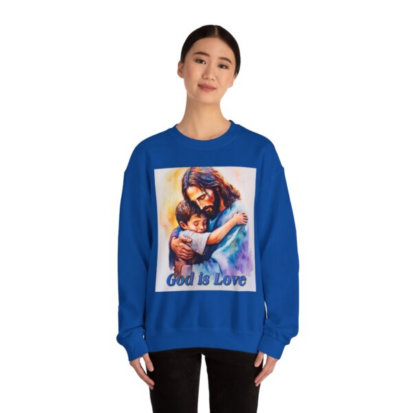 Crewneck Sweatshirt-with our "God is Love" series with Jesus hugging a young boy! Inspirational Biblical Vintage Inspired Gift - Image 20