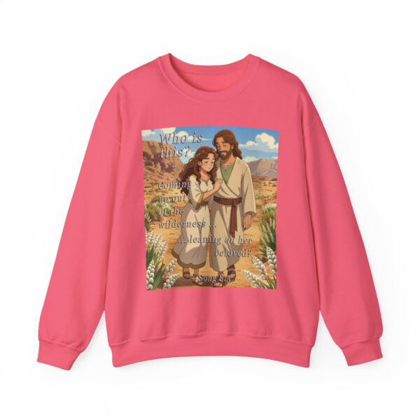 Crewneck Sweatshirt-with our inspirational 'Who is this?' from Song of Solomon 8:5 with an ANIME style design! Vintage Inspired Faith Apparel, Gospel Fashion Unisex Heavy - Image 19