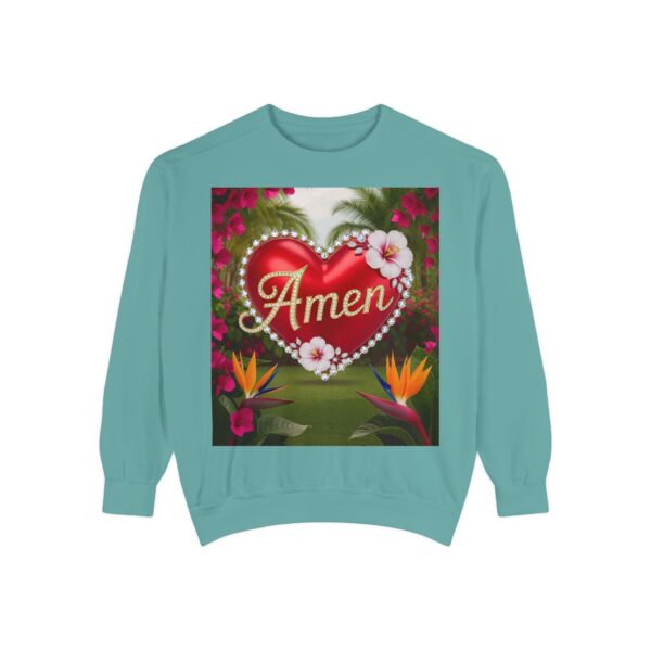 Sweatshirt Unisex Inspirational-With our beautiful "Amen" 'Solid Red Heart'- Faith Apparel, Unisex Top, Religious Gift, Comfort Wear, Church Event Style - Image 15