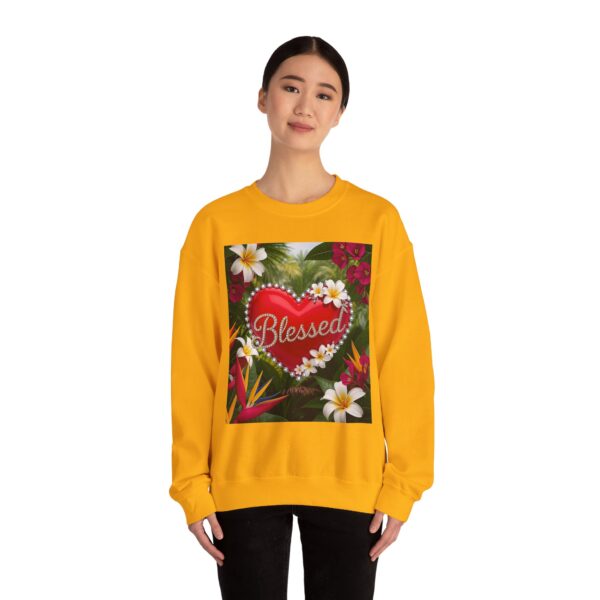 Crewneck Sweatshirt-with our Inspirational "Blessed" 'Solid Red Heart' Design!! Vintage Inspired Faith Apparel, Gospel Fashion Unisex Heavy - Image 14
