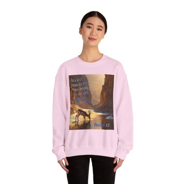 Crewneck Sweatshirt-with our inspirational Psalm 42 'As a Deer Pants' design! Vintage Inspired Faith Apparel, Gospel Fashion Unisex Heavy - Image 18