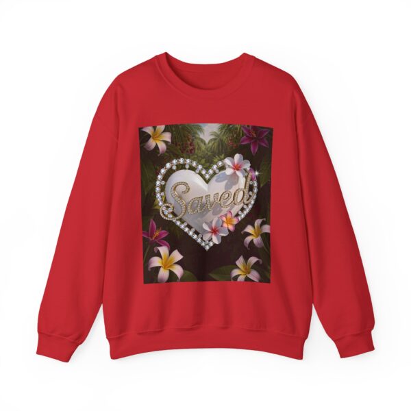 Crewneck Sweatshirt-with our Inspirational "Saved" 'Pure White Heart' Design!! Vintage Inspired Faith Apparel, Gospel Fashion Unisex Heavy - Image 21