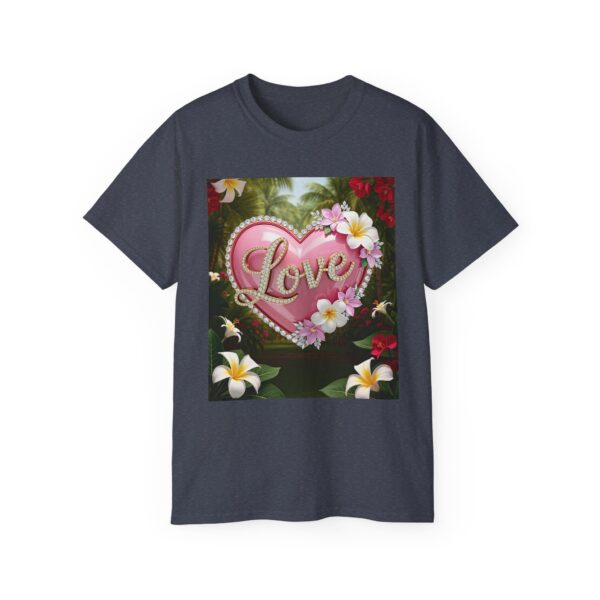 Our inspirational "Love" 'Solid Pink Heart' Design! on a Christian Unisex Cotton T-Shirt, Faith Spiritual Apparel, Love Gift - Image 23