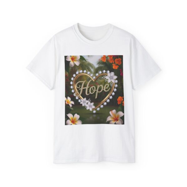 Our "Hope" Inspirational 'Diamond Ring Heart' Design Vintage Christian Faith Apparel Unisex Cotton T-Shirt, Thoughtful Quote, Philippians 4:8 - Image 5