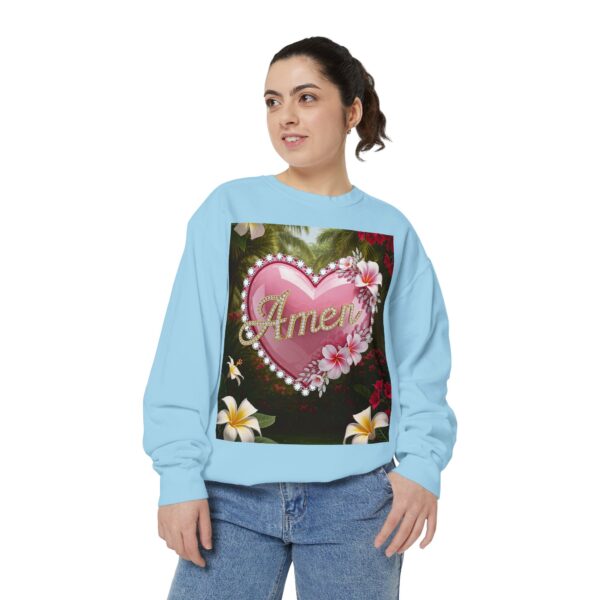 Sweatshirt Unisex Inspirational-With Our "Amen" 'Solid Pink Heart' Christian Apparel Faith-Based Gospel Comfort Philippians 4:8 Gift Jumper - Image 19