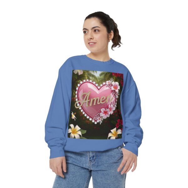 Sweatshirt Unisex Inspirational-With Our "Amen" 'Solid Pink Heart' Christian Apparel Faith-Based Gospel Comfort Philippians 4:8 Gift Jumper - Image 21