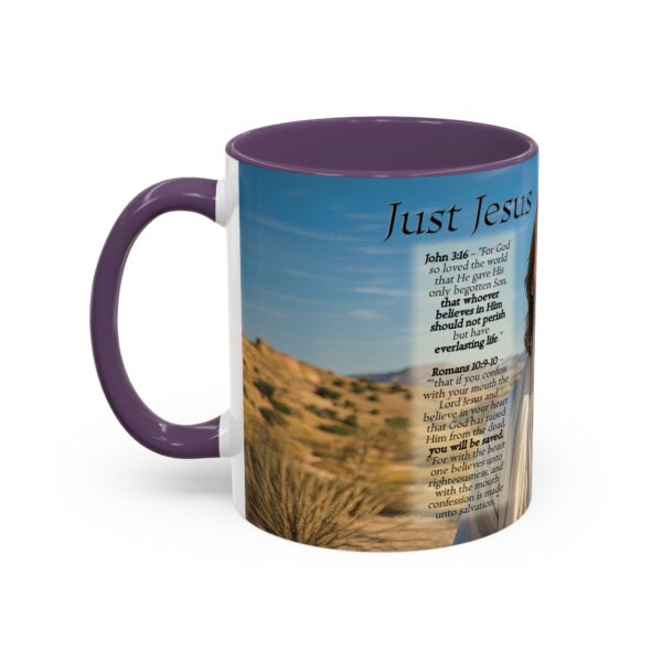 Our inspirational "Just Jesus" and Verses on Salvation Ceramic Accent Coffee Mug Design is Perfect for Wedding Gifts, Inspirational Decor - Image 47