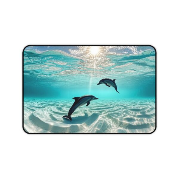 Inspirational Desk Mat 'Dolphins at Rest' - Mouse Pad, Office Decor Desk Accessory, Gaming Pad, Computer Mat, Non-Slip, Beauty of Nature
