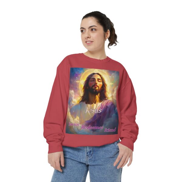 Sweatshirt Unisex our inspirational 'Jesus: Savior, Redeemer, Friend' design! Faith Apparel Gospel Fashion Jumper, Pullover - Image 7