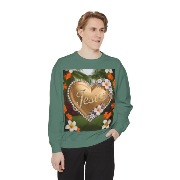 Sweatshirt Unisex with our Inspirational "Jesus" 'Diamond Ring-Solid Gold Heart' Design! Faith Apparel Gospel Fashion - Image 7