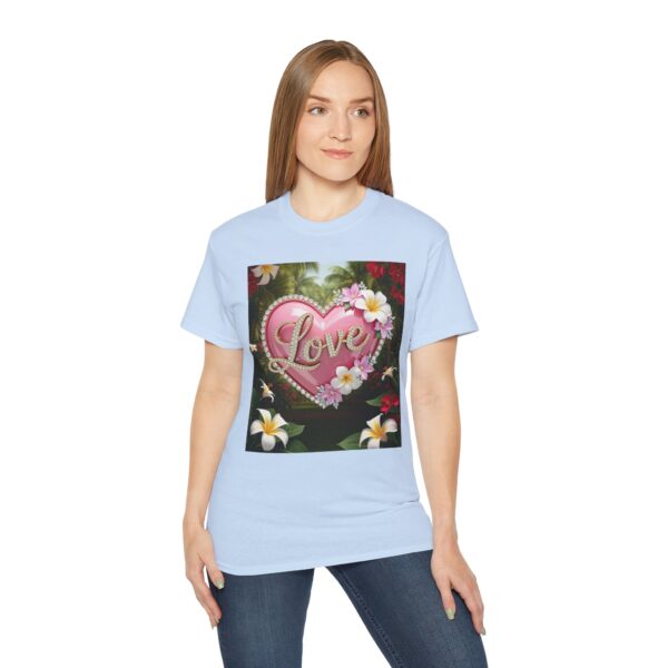 Our inspirational "Love" 'Solid Pink Heart' Design! on a Christian Unisex Cotton T-Shirt, Faith Spiritual Apparel, Love Gift - Image 20