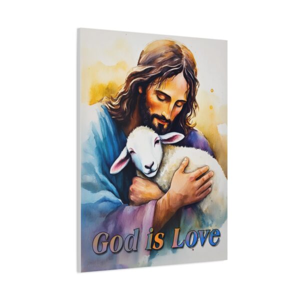 Inspirational Wall Art Canvas, "God is Love" Jesus hugging a Lamb Print, Christian Home Decor, Uplifting Religious Gift, Faith-Based Artwork - Image 16
