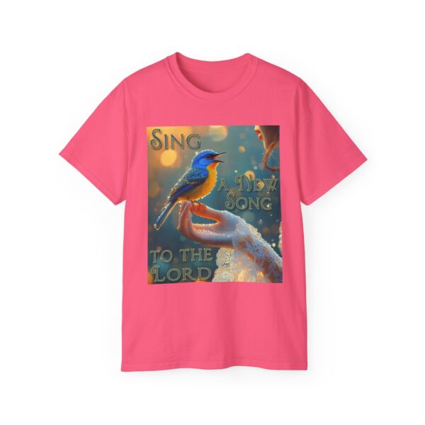 Our 'Song Bird' "Sing a New Song" Inspirational Christian Unisex Cotton T-Shirt, Faith Spiritual Apparel, Gift for Christians - Image 28