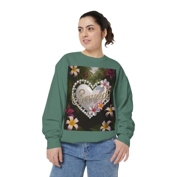 Sweatshirt Unisex with our Inspirational "Saved" 'Pure White Heart' Design! Faith Apparel Gospel Fashion Jumper, Pullover - Image 6