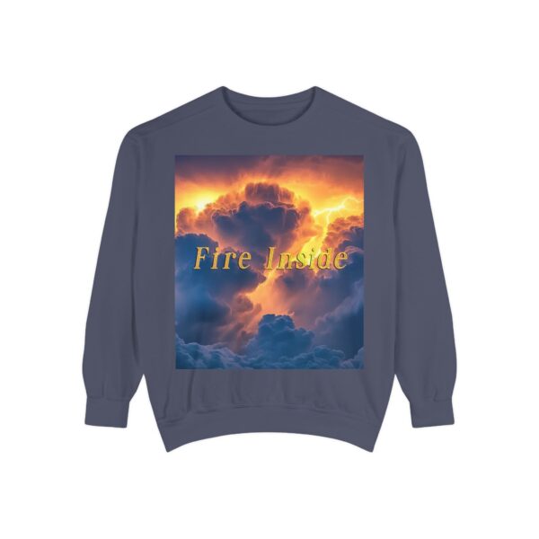 Sweatshirt Unisex Inspirational with our 'Storm Light' "Fire Inside" design! Beauty of Creation Tropical Storm, Jumper, Gift Nature Lovers - Image 25