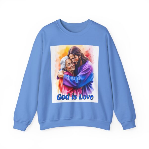Crewneck Sweatshirt with our "God is Love" series with Jesus hugging Grandmother! Inspirational Biblical, Vintage Inspired, Gift - Image 26