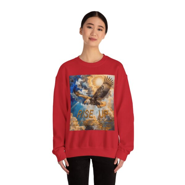 Crewneck Sweatshirt-with our "RISE UP" 'soaring eagle' design with Isaiah 40:31! Vintage Inspired Faith Apparel, Gospel Fashion Unisex Heavy - Image 26