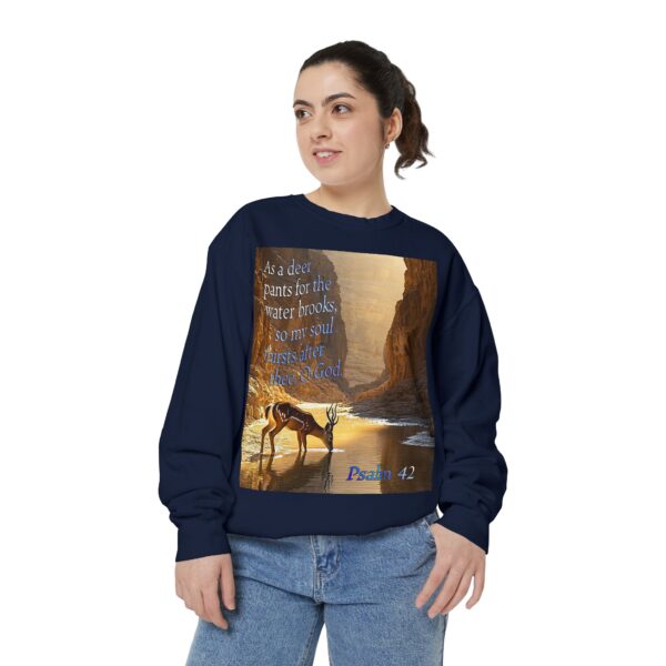 Sweatshirt Unisex with our inspirational Psalm 42 'As a Deer Pants' design! Faith Apparel Gospel Fashion Jumper, Pullover - Image 37