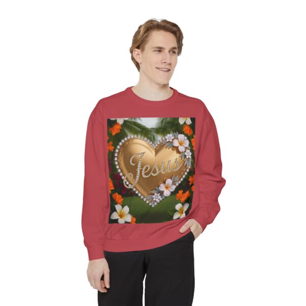 Sweatshirt Unisex with our Inspirational "Jesus" 'Diamond Ring-Solid Gold Heart' Design! Faith Apparel Gospel Fashion - Image 12