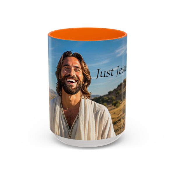 Our inspirational "Just Jesus" Ceramic Accent Coffee Mug Design is Perfect for Wedding Gifts, Inspirational Decor - Image 53