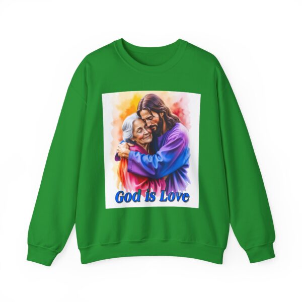 Crewneck Sweatshirt with our "God is Love" series with Jesus hugging Grandmother! Inspirational Biblical, Vintage Inspired, Gift - Image 22