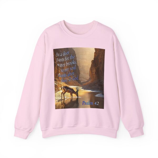 Crewneck Sweatshirt-with our inspirational Psalm 42 'As a Deer Pants' design! Vintage Inspired Faith Apparel, Gospel Fashion Unisex Heavy - Image 17