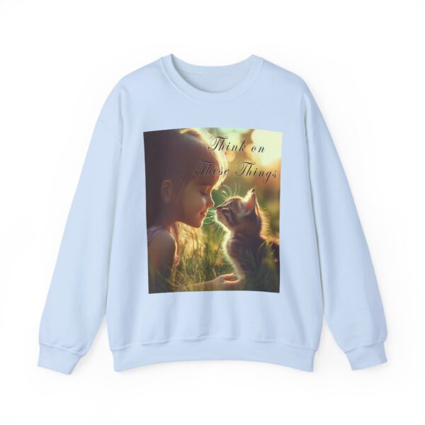 Crewneck Sweatshirt-with our 'Kitten Kisses' "Think on these things" Inspirational Vintage Christian Faith Apparel Gospel Sweatshirt Unisx Heavy - Image 19