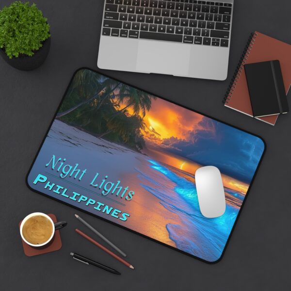 Inspirational Desk Mat 'Night Lights-Philippines' Mouse Pad, Office Decor Desk Accessory Gaming Pad Computer Mat, Non-Slip, Beauty of Nature - Image 3