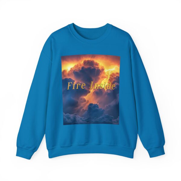 Crewneck Sweatshirt with our 'Storm Light' "Fire Inside" design! Beauty of Creation Tropical Storm Inspirational Sweatshirt Unisex - Image 35