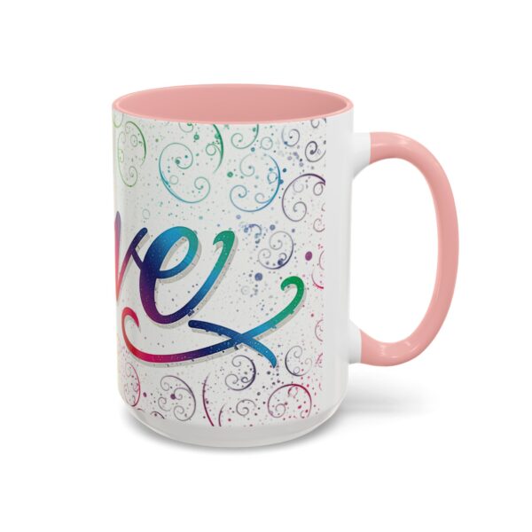 Our inspirational "Love" 'spirals' Ceramic Accent Coffee Mug Design is Perfect for Wedding Gifts, Inspirational Decor - Image 26