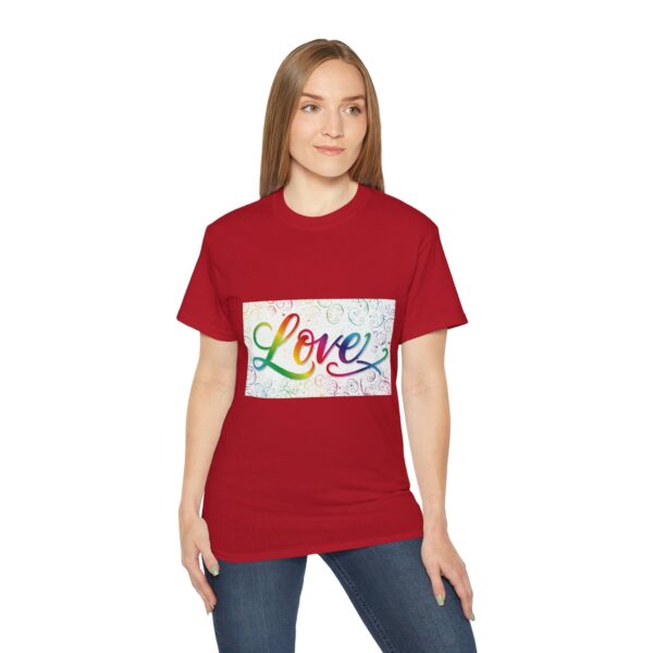 Our inspirational "Love" 'spirals' Design!! on a Christian Unisex Cotton T-Shirt, Faith Spiritual Apparel, Love Gift - Image 3