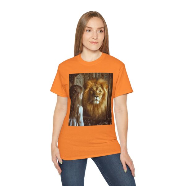 Our 'Lion in the Mirror' Inspirational Design Christian Faith Apparel Unisex Cotton T-Shirt Vintage, Lion of Judah and Aslan-Inspired Gift - Image 8
