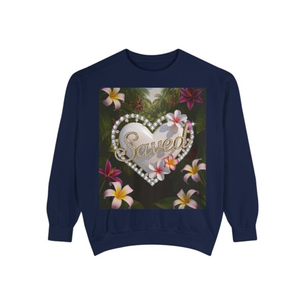 Sweatshirt Unisex with our Inspirational "Saved" 'Pure White Heart' Design! Faith Apparel Gospel Fashion Jumper, Pullover - Image 36