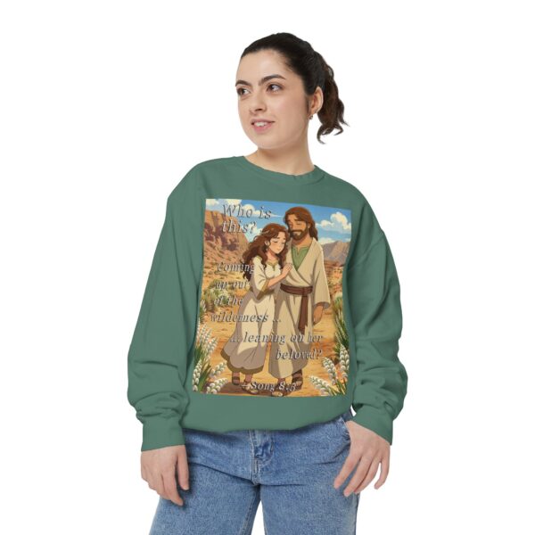 Sweatshirt Unisex Inspirational-with our "Who is this?" from Song of Solomon 8:5 design in ANIME style! Faith Apparel Gospel Fashion Jumper, Pullover - Image 3