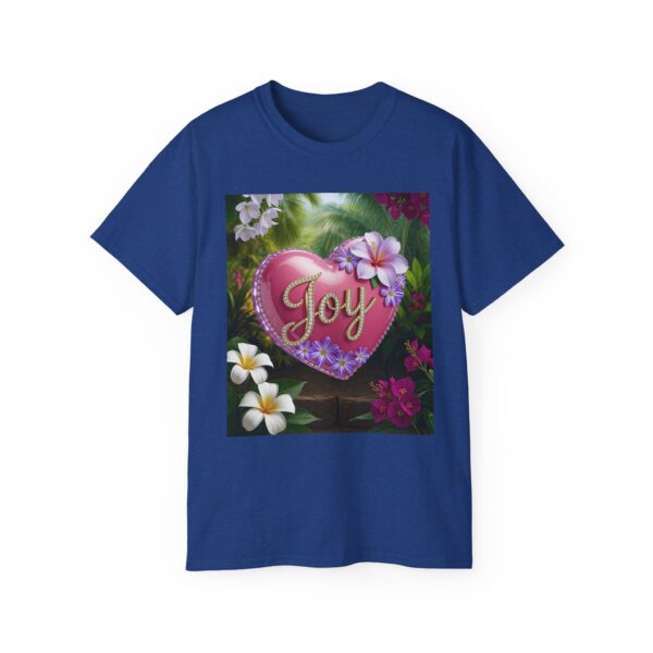 Our inspirational "Joy" 'Solid Pink Heart' Design! on a Christian Unisex Cotton T-Shirt, Faith Spiritual Apparel, Love Gift - Image 21