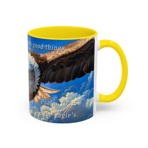 Our inspirational 'Soaring Eagle' and Psalm 103:5 'your youth is renewed like the eagles' design Ceramic Accent Coffee Mug Design is Perfect for Wedding Gifts, Inspirational Decor - Image 50