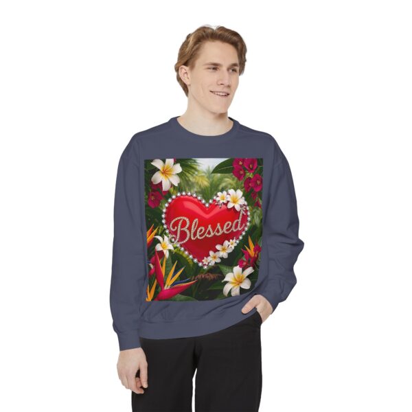 Sweatshirt Unisex with our Inspirational "Blessed" 'Solid Red Heart' Design!! Faith Apparel Gospel Fashion Jumper, Pullover - Image 35