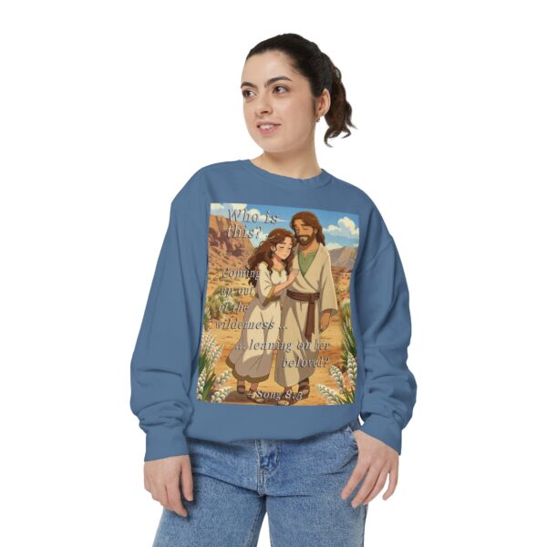 Sweatshirt Unisex Inspirational-with our "Who is this?" from Song of Solomon 8:5 design in ANIME style! Faith Apparel Gospel Fashion Jumper, Pullover - Image 31