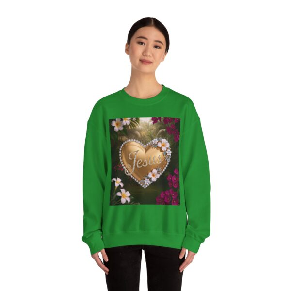 Crewneck Sweatshirt-with our inspirational "Jesus" 'Solid Gold Heart' Design!! Vintage Inspired Faith Apparel, Gospel Fashion Unisex Heavy - Image 16
