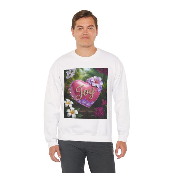 Crewneck Sweatshirt-with our inspirational "Joy" 'Solid Pink Heart' Design!! Vintage Inspired Faith Apparel, Gospel Fashion Unisex Heavy - Image 3